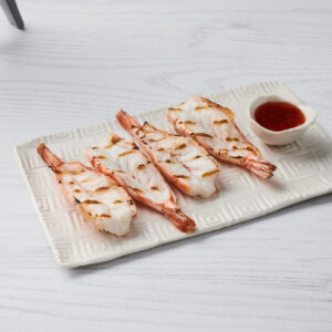 Raw Butterfly Shell On Shrimp Skewer